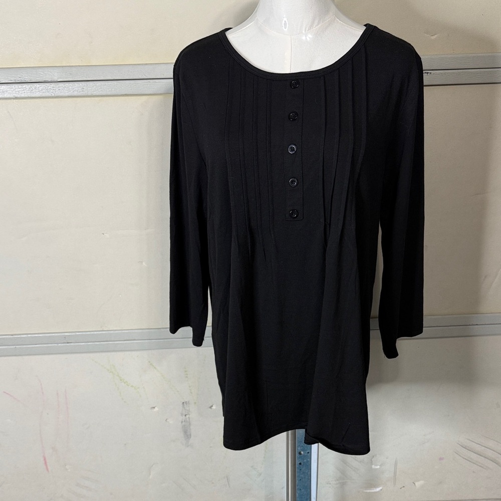 Black Button-Up Women's Top
